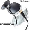 imageThe Fresh Womens Oversized Square Jackie O Cat Eye Hybrid Butterfly Fashion Sunglasses  Exquisite Packaging732704 Crystal Black