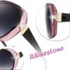 imageThe Fresh Womens Oversized Square Jackie O Cat Eye Hybrid Butterfly Fashion Sunglasses  Exquisite Packaging732705 Crystal Burgundy