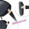 imageThe Fresh Womens Oversized Square Jackie O Cat Eye Hybrid Butterfly Fashion Sunglasses  Exquisite Packaging7327pol01 Black