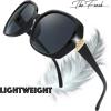 imageThe Fresh Womens Oversized Square Jackie O Cat Eye Hybrid Butterfly Fashion Sunglasses  Exquisite Packaging7327pol01 Black
