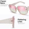 imageThe Fresh Womens Oversized Square Jackie O Cat Eye Hybrid Butterfly Fashion Sunglasses  Exquisite Packaging733001 Light Brown