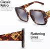 imageThe Fresh Womens Oversized Square Jackie O Cat Eye Hybrid Butterfly Fashion Sunglasses  Exquisite Packaging733002 Leopard Print