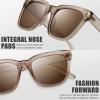 imageThe Fresh Womens Polarized Fashion Tip Pointed Cateye Sunglasses  Gift Box Package7416p03crystal Brown