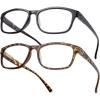 image2 Pack Black ampamp Tortoise Reading Glasses Timeless Look Crystal Clear Vision Spring Hinge Arms Gift Box Package 15X