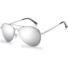 imageThe Fresh Classic Metal Frame Mirror Lens Aviator Sunglasses with Gift Box36 Sliver Spring Temple