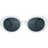 imageThe Fresh Clout Goggles Oval Mod Retro Vintage Kurt Cobain Inspired Sunglasses Round Lens Gift Box5shiny White