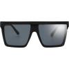 imageThe Fresh Flat Top Square One Piece Sunglasses Sunnies Shades Goggle Siamese Lens735801 Shiny Black  Grey