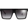 imageThe Fresh Flat Top Square One Piece Sunglasses Sunnies Shades Goggle Siamese Lens735803 Shiny Black  Grey Gradient
