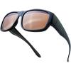 imageThe Fresh High Definition Polarized Wrap Around Shield Sunglasses for Glasses  Leather Eyeglasses CaseF403matte Black