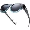 F613-crystal Black/Blue for Large Glasses