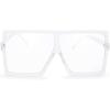 imageThe Fresh Large Oversized Fashion Square Flat Top Sunglasses with Gift Box 4Shiny Crystal ClearAR Coating
