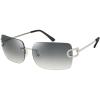 imageThe Fresh Minimalist Rimless Frameless Rectangle Sunglasses Y2K Rhinestones Shades7417r02silver  GreyBrown