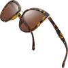 imageThe Fresh Polarized Cat Eye Designer Retro Vintage Sunglasses FR17264PDemi  Brown Gradient