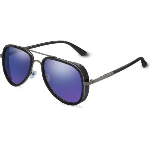 imageGothic Steampunk Side Shield Goggles Retro Round Sunglasses For Men Women  Exquisite Packaging620404gun GreyBlack