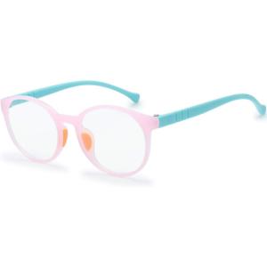 imageKids Blue Light Blocking Glasses Silicone Flexible TR90 Frame Computer Gaming TV Phone Glasses for Boys Girls Age 314 312 yrOld B0303 Pink BlueB0303 Pink  Blue