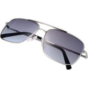imageLightweight Beach Rectangular Metal Sunglasses UV400 Protection  Gift Box Packaged04silver