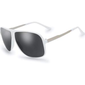 imageMens New Safaris Aviator Sunglasses  Gift Box Package3 Shiny White