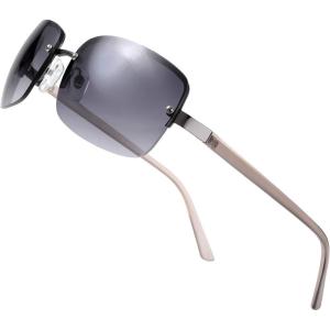 imageMinimalist Semirimless Rectangular Sunglasses for Men Women  Exquisite Packaging602gun Grey Crystal Grey Temple