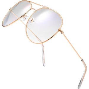 imageThe Fresh Classic Aviator Frame Light Color Lens XL Oversized Sunglasses Gift Box11gold