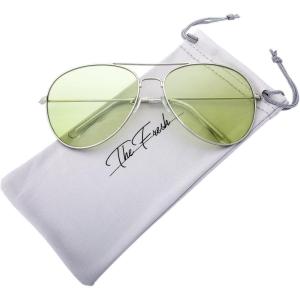 imageThe Fresh Classic Aviator Frame Light Color Lens XL Oversized Sunglasses Gift Box2silver