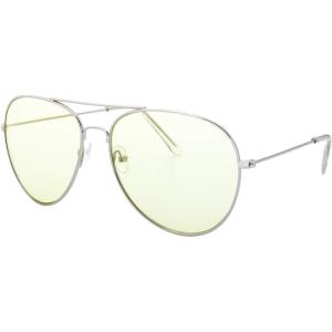 imageThe Fresh Classic Aviator Frame Light Color Lens XL Oversized Sunglasses Gift Box5silver