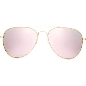 imageThe Fresh Classic Metal Frame Mirror Lens Aviator Sunglasses with Gift Box04gold