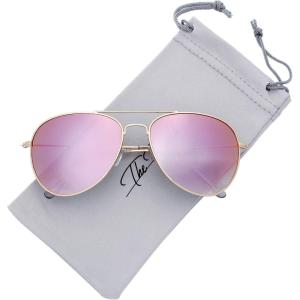 imageThe Fresh Classic Metal Frame Mirror Lens Aviator Sunglasses with Gift Box05cgold