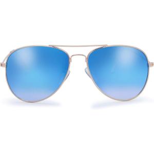 imageThe Fresh Classic Metal Frame Mirror Lens Aviator Sunglasses with Gift Box06gold