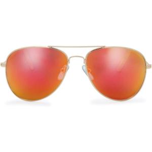 imageThe Fresh Classic Metal Frame Mirror Lens Aviator Sunglasses with Gift Box08 Gold