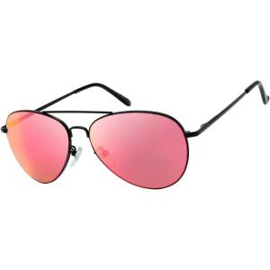 imageThe Fresh Classic Metal Frame Mirror Lens Aviator Sunglasses with Gift Box34black Spring Temple