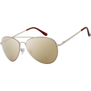 imageThe Fresh Classic Metal Frame Mirror Lens Aviator Sunglasses with Gift Box35gold Spring Temple