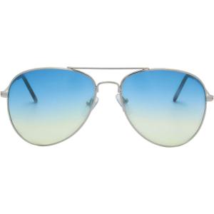 imageThe Fresh Classic Metal Frame Oceanic Color Lens Aviator Sunglasses Gift Box3silver