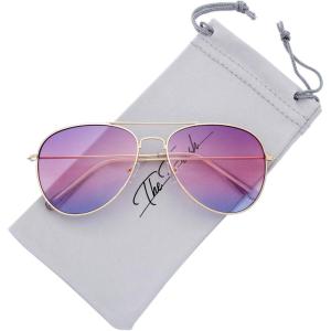 imageThe Fresh Classic Metal Frame Oceanic Color Lens Aviator Sunglasses Gift Box6gold