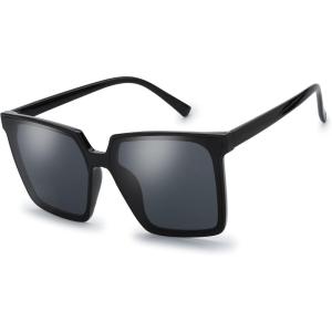 imageThe Fresh Flat Lens Retro Oversized Square Sunglasses for Women732501 Black