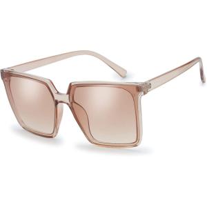 imageThe Fresh Flat Lens Retro Oversized Square Sunglasses for Women732503 Light Brown