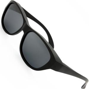 imageThe Fresh HD Polarized Wrap Around Shield Sunglasses for Wide Prescription Glasses Gift BoxF303matte Black