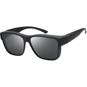 imageThe Fresh High Definition Polarized Wrap Around Shield Sunglasses for Glasses  Leather Eyeglasses Case  FR1F5611PF5611p01matte Black