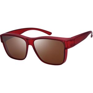imageThe Fresh High Definition Polarized Wrap Around Shield Sunglasses for Glasses  Leather Eyeglasses Case  FR1F5611PF5611p02burgundy  Brown