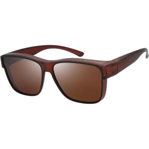 imageThe Fresh High Definition Polarized Wrap Around Shield Sunglasses for Glasses  Leather Eyeglasses Case  FR1F5611PF5611p03crystal Brown  Brown