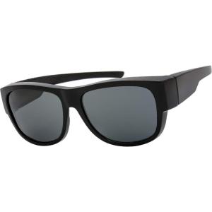 imageThe Fresh High Definition Polarized Wrap Around Shield Sunglasses for Glasses  Leather Eyeglasses CaseF202shiny Black