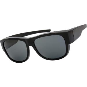 imageThe Fresh High Definition Polarized Wrap Around Shield Sunglasses for Glasses  Leather Eyeglasses CaseF204matte Black