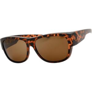 imageThe Fresh High Definition Polarized Wrap Around Shield Sunglasses for Glasses  Leather Eyeglasses CaseF205matte Tortoise