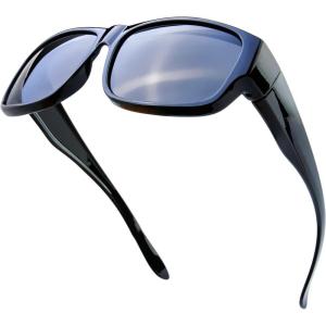 imageThe Fresh High Definition Polarized Wrap Around Shield Sunglasses for Glasses  Leather Eyeglasses CaseF402shiny Black