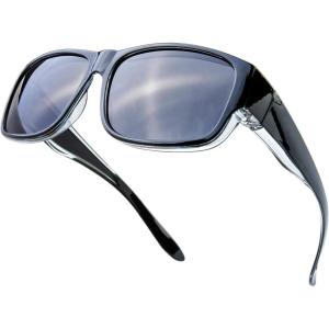 imageThe Fresh High Definition Polarized Wrap Around Shield Sunglasses for Glasses  Leather Eyeglasses CaseF406crystal Black Paint