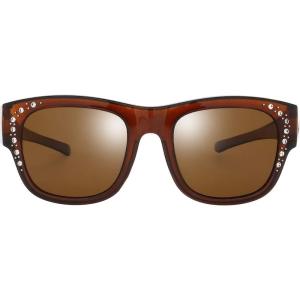 imageThe Fresh High Definition Polarized Wrap Around Shield Sunglasses for Glasses  Leather Eyeglasses CaseF5607rp04crystal Brown for Large Glasses