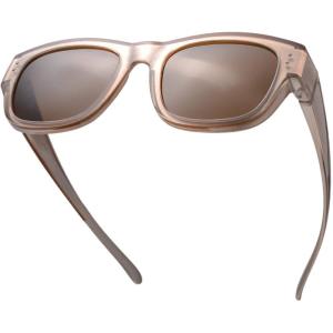 imageThe Fresh High Definition Polarized Wrap Around Shield Sunglasses for Glasses  Leather Eyeglasses CaseF602champagne