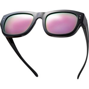 imageThe Fresh High Definition Polarized Wrap Around Shield Sunglasses for Glasses  Leather Eyeglasses CaseF609black for Large Glasses