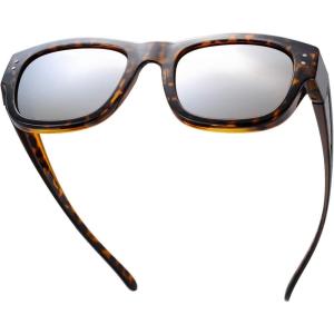 imageThe Fresh High Definition Polarized Wrap Around Shield Sunglasses for Glasses  Leather Eyeglasses CaseF611tortoise for Large Glasses