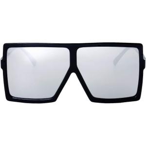 imageThe Fresh Large Oversized Fashion Square Flat Top Sunglasses  Exquisite Packaging2black