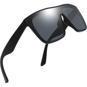 imageThe Fresh Large Oversized Fashion Square Flat Top Sunglasses  Exquisite Packaging622501 Shiny Black